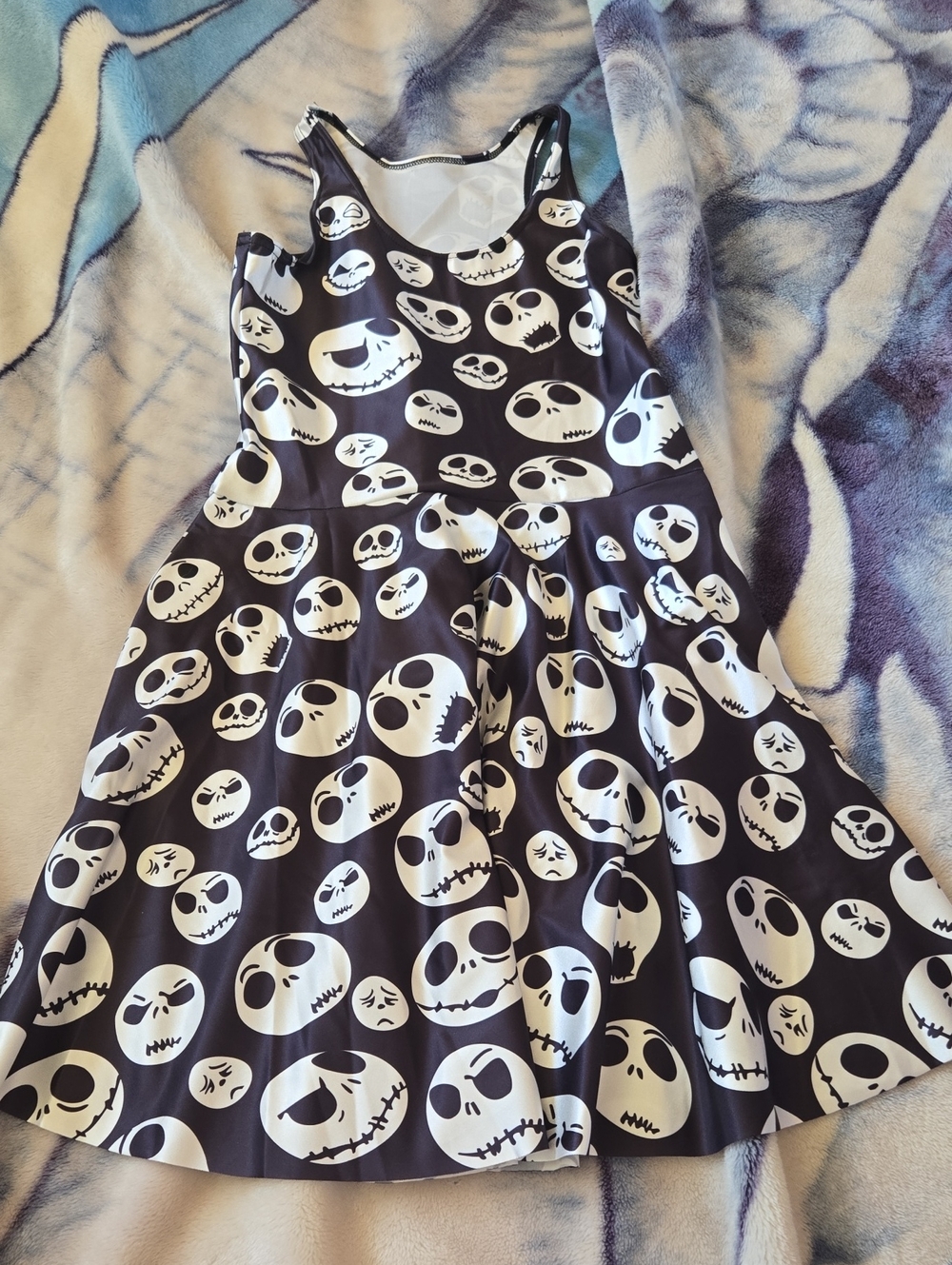 Black and White Skulls Kids Dress - Sleeveless Fit & Flare